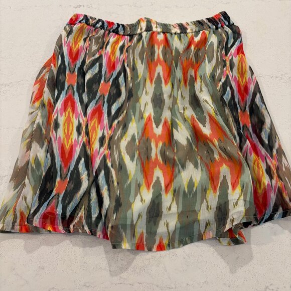 Esprit Skirt Women's Size 2 Multicolored Back Elastic Waist Lined Lightweight - Picture 1 of 9